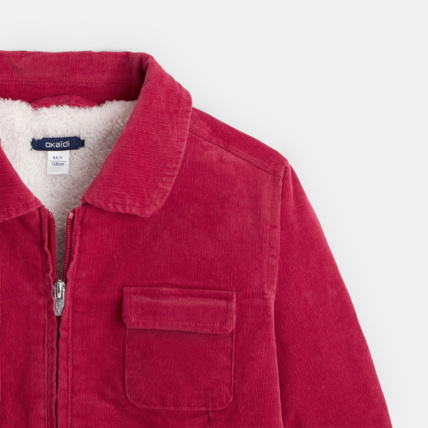 Avis Veste en velours et moumoute polaire rose fille OKAIDI 3