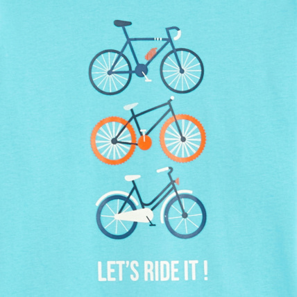 Avis Pyjama jersey motif vélos phosphorescent bleu garçon OKAIDI 3