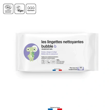 Avis Lingettes nettoyantes biodégradables bébé BUBBLE B 1