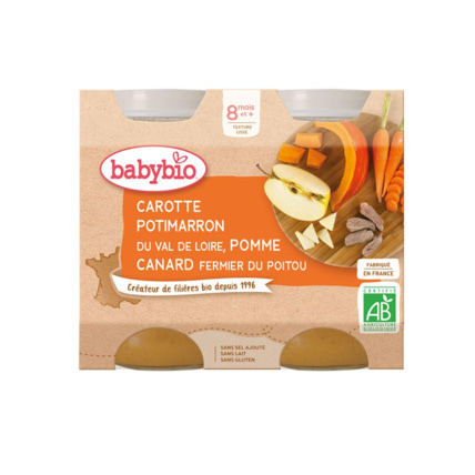 Avis Carotte Potimarron Pomme d'Aquitaine & Canard fermier du Poitou Babybio 1