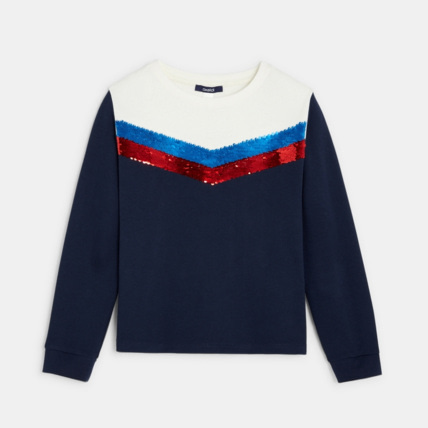 Avis Sweat-shirt à sequins magiques bleu fille OKAIDI 2