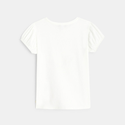 Avis T-shirt à manches bouffantes et motif à sequins rose fille OKAIDI 3