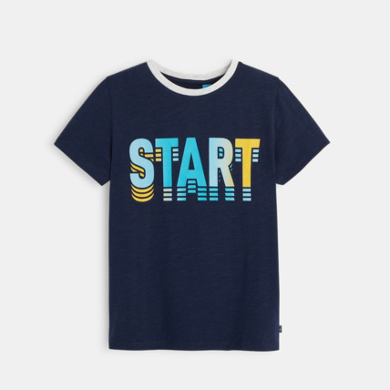 Avis T-shirt jersey flammé message Jump bleu garçon OKAIDI 2