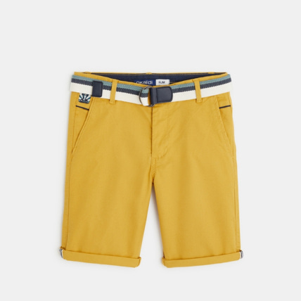 Avis Bermuda slim en toile piquée jaune garçon OKAIDI 1