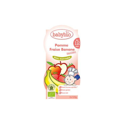 Avis Compote pomme, fraise, banane Babybio 1