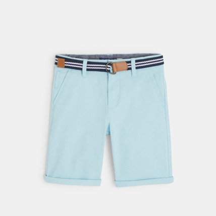 Avis Bermuda stretch imprimé ceinturé bleu garçon OKAIDI 1