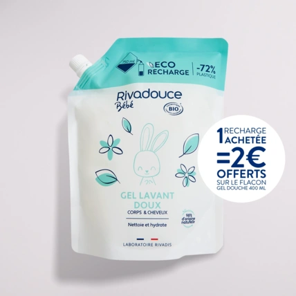 Avis Éco-recharge Gel doux lavant Rivadouce Bébé cert Bio Rivadouce 1