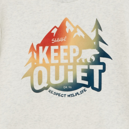 Avis Sweat-shirt à message Keep Quiet blanc garçon OKAIDI 3