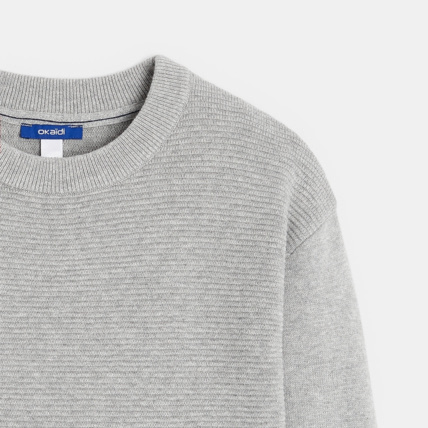 Avis Pull à poche kangourou gris garçon OKAIDI 2