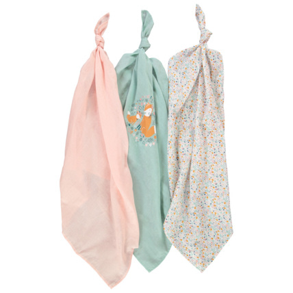 Avis Set de 3 langes en coton à motifs animaux de la forêt Prémaman 1
