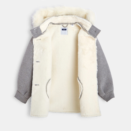 Avis Manteau fourré à capuche gris fille OKAIDI 3