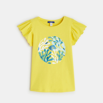 Avis T-shirt à manches volantées jaune fille OKAIDI 1