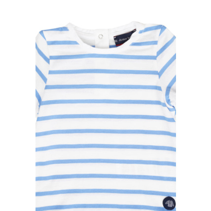 Avis Marinière manches courtes Baby - coton léger - Milk/Bleu Lobelia ARMOR-LUX 3