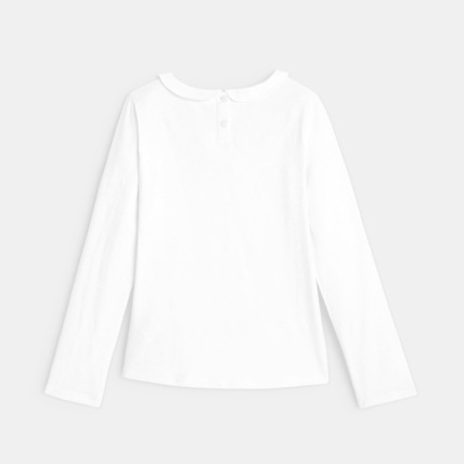 Avis T-shirt uni col claudine blanc fille OKAIDI 4