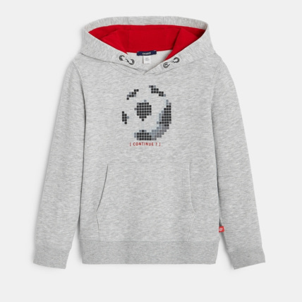 Avis Sweat-shirt à capuche motif pixels gris garçon OKAIDI 2