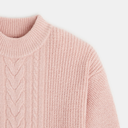 Avis Robe-pull côtelée torsadée rose fille OKAIDI 3