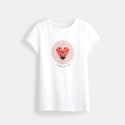 Avis T-shirt à motif pailleté rose fille OKAIDI 1