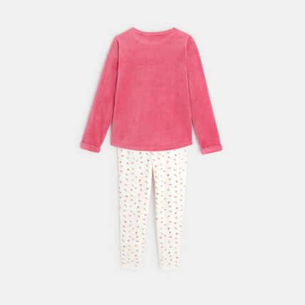 Pyjama 2 pieces en velours motif ecureuil rose fille OKAIDI Comparateur Avis Prix