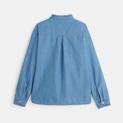Avis Chemise frou-frou broderie cœur bleue fille OKAIDI 4