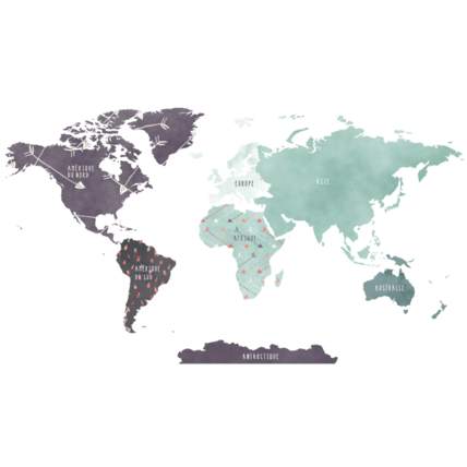 Avis Sticker carte du monde menthe Mon Lit Cabane 1