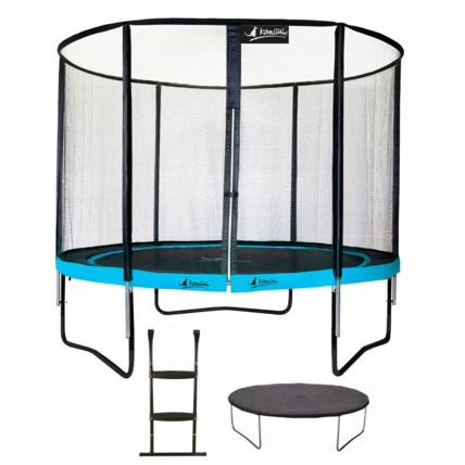 Avis Trampoline de jardin rond 305 cm + filet de sécurité + échelle + bâche de protection PUNCHI  Kangui 1