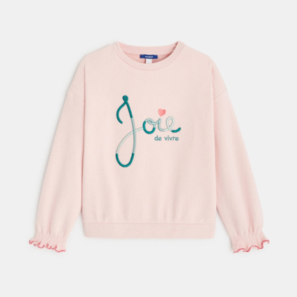Avis Sweat-shirt à message rose fille OKAIDI 1