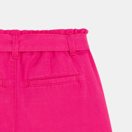 Avis Short ceinturé en toile unie rose fille OKAIDI 3