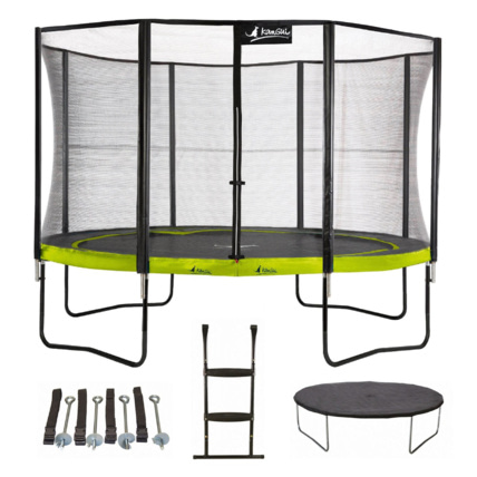 Avis Trampoline de jardin 365 cm + filet + échelle + bâche + kit ancrage PUNCHI  Kangui 2