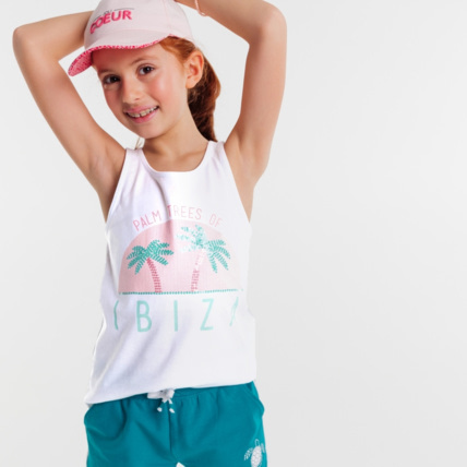 Avis Débardeur motif à sequins blanc fille OKAIDI 1
