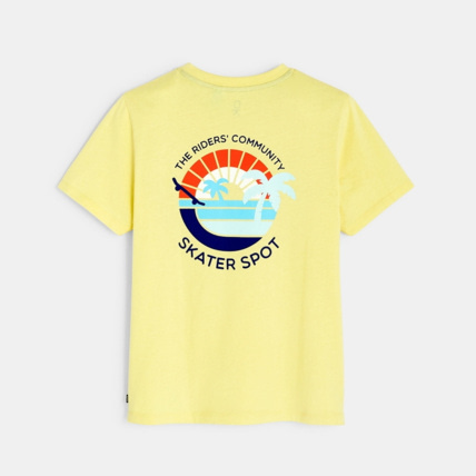 Avis T-shirt over size motif skate jaune garçon OKAIDI 3