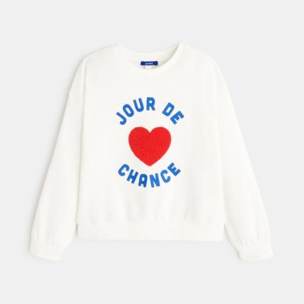 Avis Sweat-shirt à message blanc fille OKAIDI 2