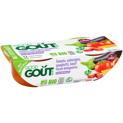 Avis Petit plat Bio Tomate aubergine spaghetti bœuf façon bolognaise Good Goût 1