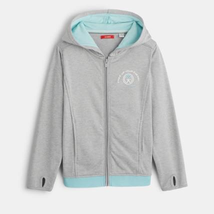 Avis Sweat-shirt sport à capuche gris fille OKAIDI 1
