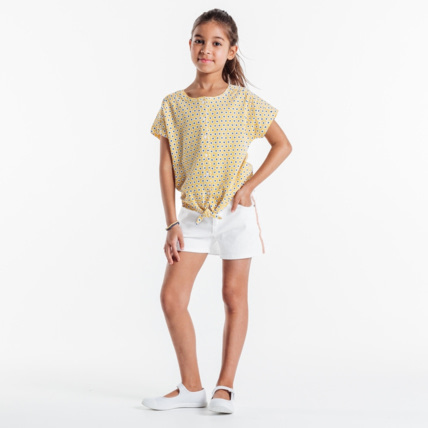 Avis Short en toile blanc fille OKAIDI 1