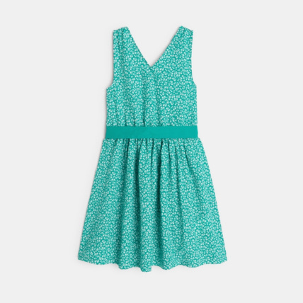 Avis Robe cache-coeur à fleurs verte fille OKAIDI 1