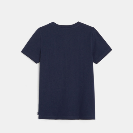 Avis T-shirt à message en coton biologique bleu garçon OKAIDI 3