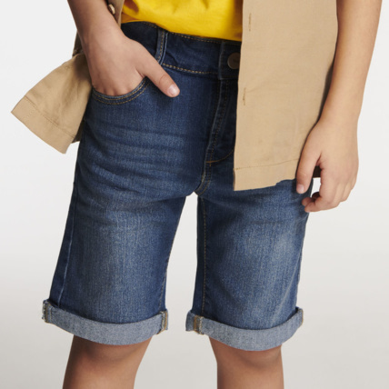 Avis Bermuda slim en jean hyper-stretch bleu garçon OKAIDI 1