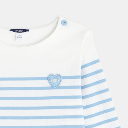 Avis T-shirt marinière à personnaliser d'un cœur turquoise fille OKAIDI 3