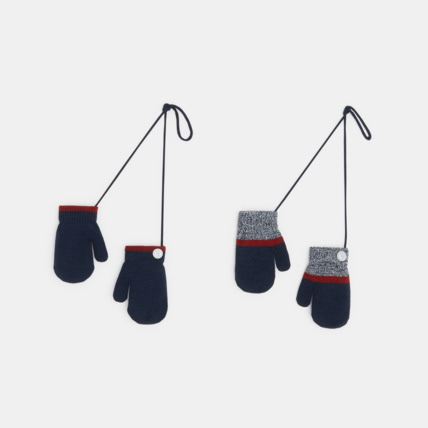 Avis Moufles en tricot fin (lot de 2) rouges garçon OKAIDI 1