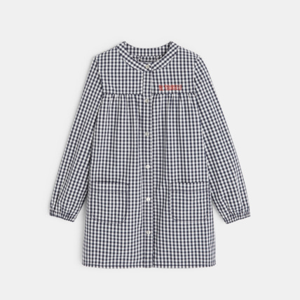 Avis Tablier d'écolière à carreaux vichy bleu fille OKAIDI 2
