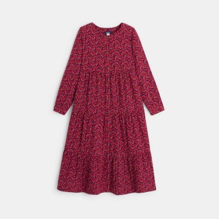 Avis Longue robe en gaze de coton imprimé rose fille OKAIDI 1