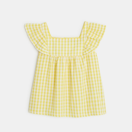 Avis Blouse à carreaux vichy jaune fille OKAIDI 1