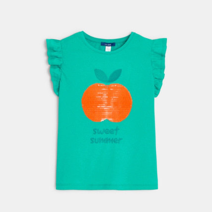 Avis T-shirt à sequins magiques vert fille OKAIDI 1