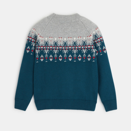 Avis Pull en jacquard scandinave vert garçon OKAIDI 4
