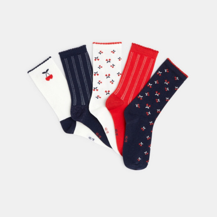 Avis Chaussettes fantaisie (lot de 5) rouges fille OKAIDI 2