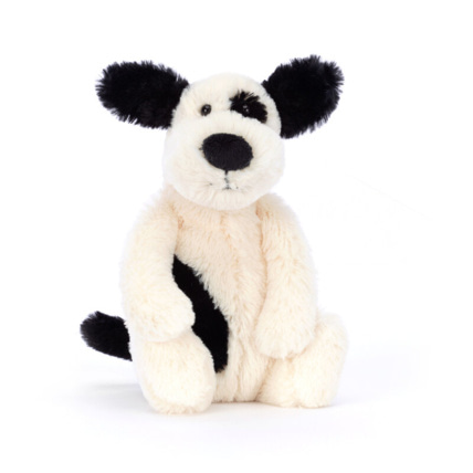 Avis Peluche Bashful Black & Cream Puppy - Little Jellycat 1