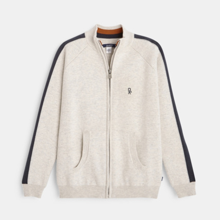Avis Gilet zippé col montant blanc garçon OKAIDI 1