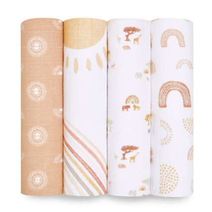 Avis Lot de 4 maxi-langes en mousseline de coton Keep rising ADEN + ANAIS 1