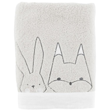 Avis Drap de bain bouclette de coton biologique brodé animaux Imagine CARRE BLANC 1