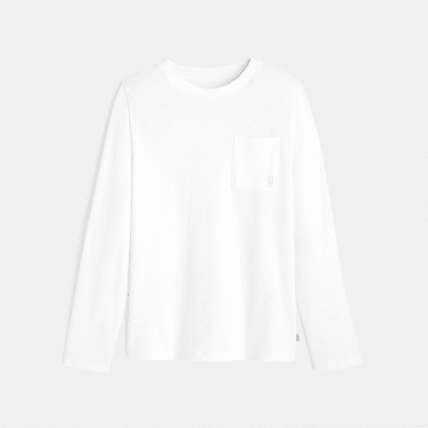 Avis T-shirt uni manches longues blanc garçon OKAIDI 1